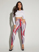 SXY Allover Print Cut Out Waist Leggings